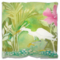 Snowy Egret Hunting Outdoor Pillow