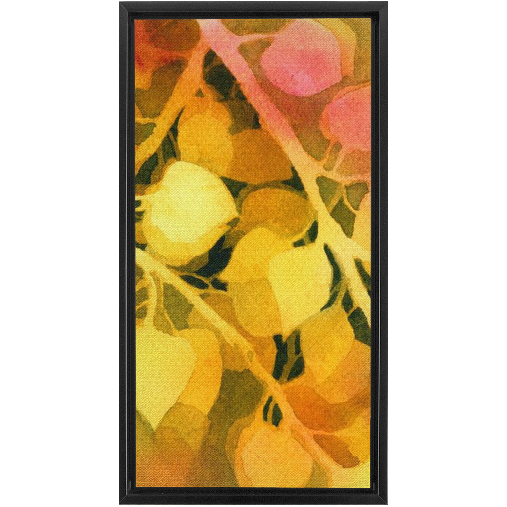 Golden Aspen Framed Traditional Stretched Canvas