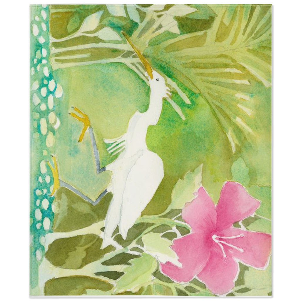 Snowy Egret  Hunting Minky Blanket