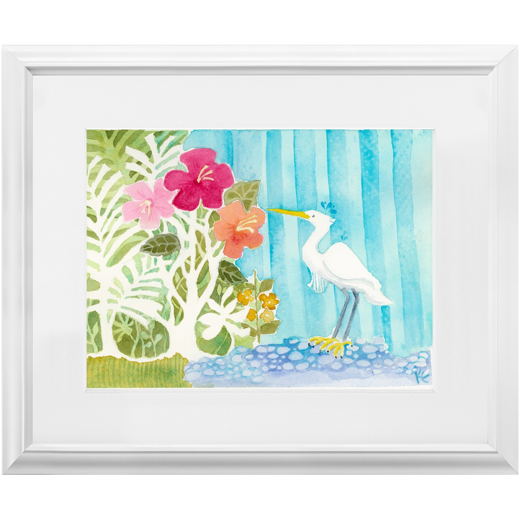 Coastal Gifts for Beach Lovers: Snowy Egret & Dolphin Island