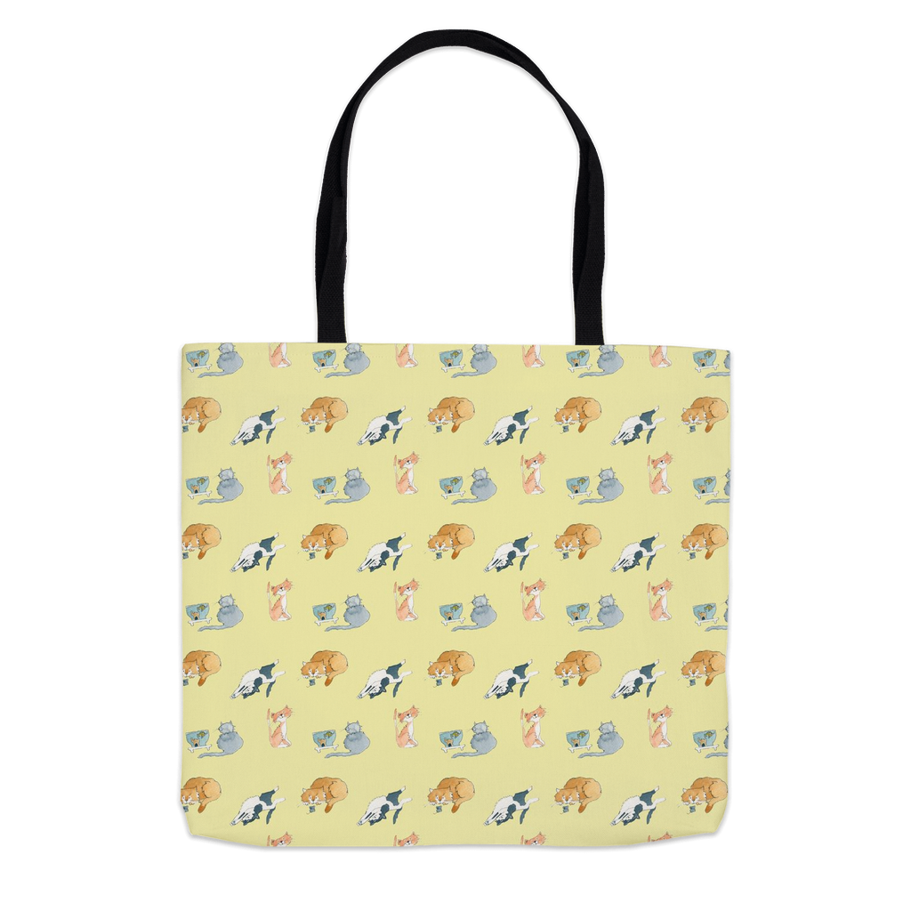 Cats Pattern Tote Bag (Yellow)