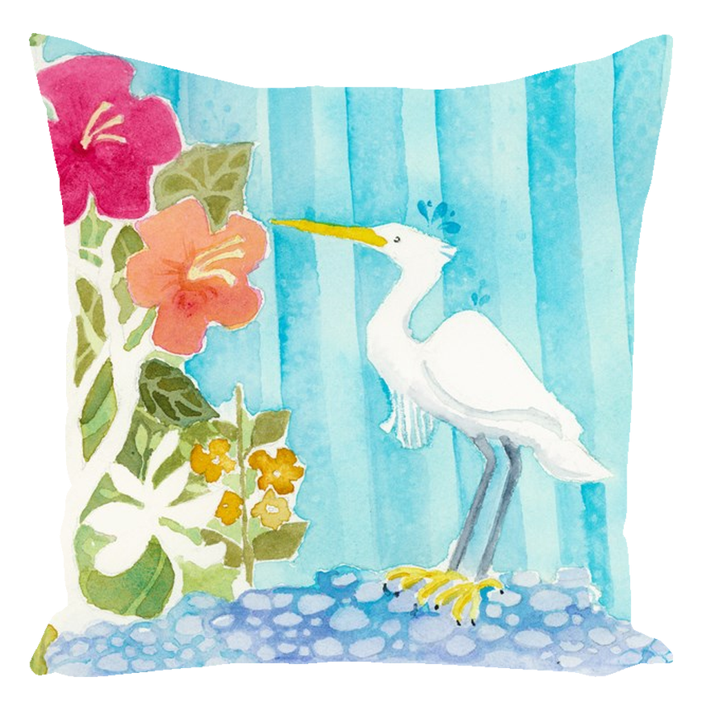 Snowy Egret Throw Pillow