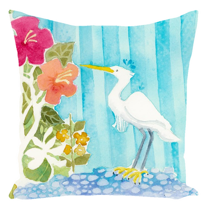 Snowy Egret Throw Pillow