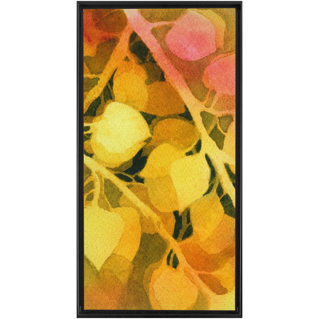 Golden Aspen Framed Traditional Stretched Canvas