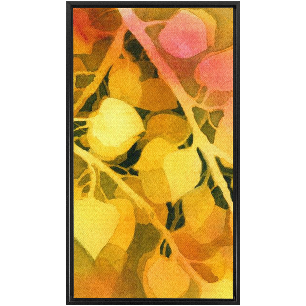 Golden Aspen Framed Traditional Stretched Canvas