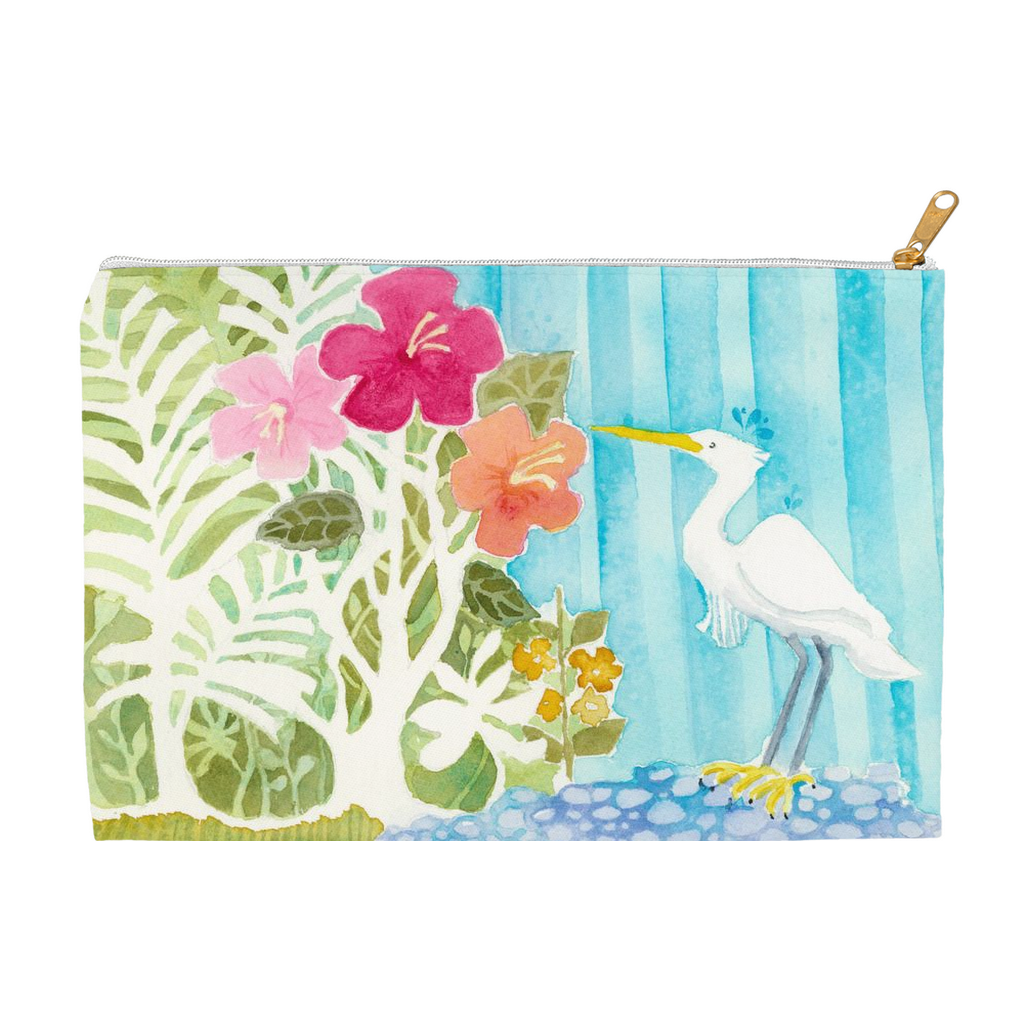 Snowy Egret Accessory Pouch