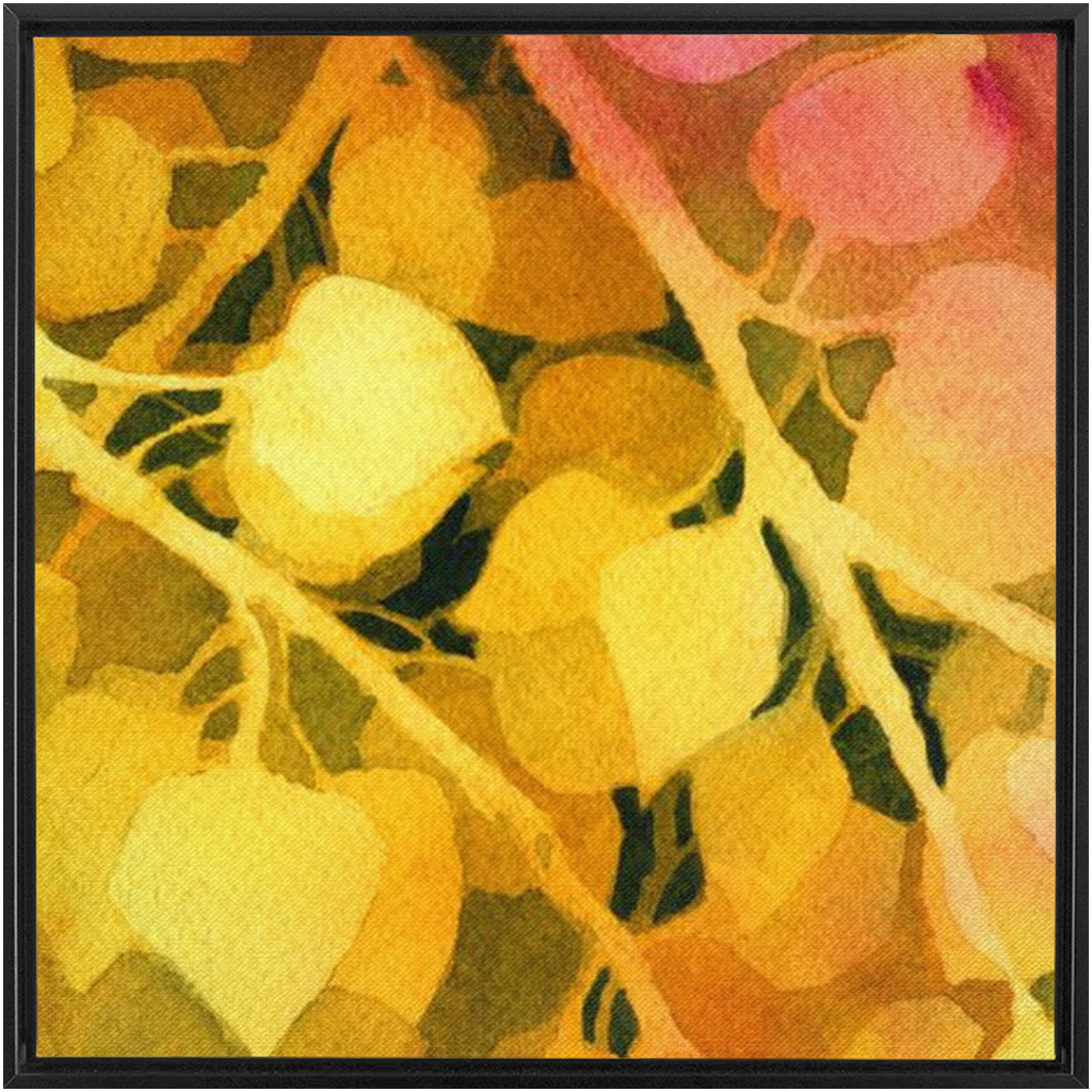 Golden Aspen Framed Traditional Stretched Canvas