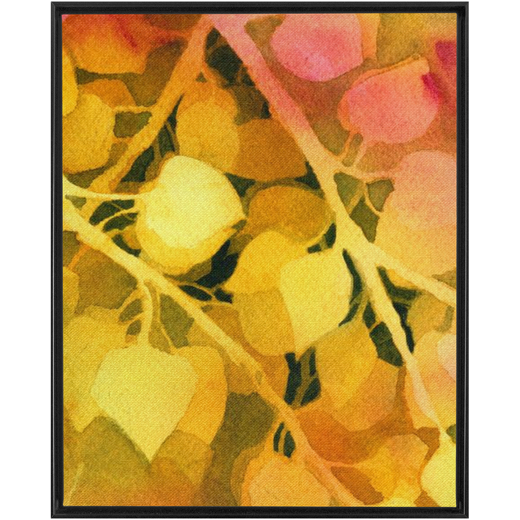 Golden Aspen Framed Traditional Stretched Canvas