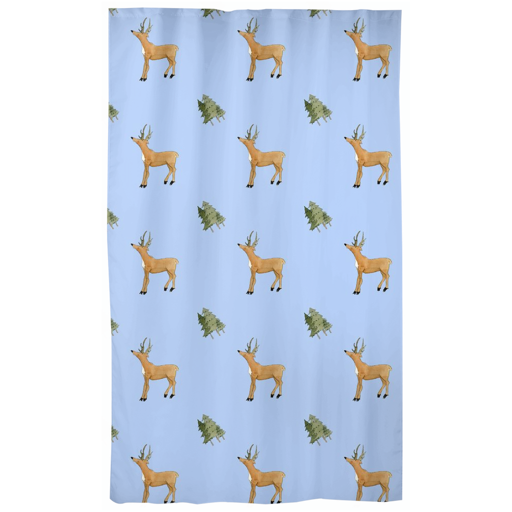 Deer and Trees Pattern (blue)