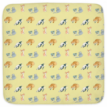 Catss Pattern Hooded Baby Towel (Yellow)