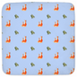 Fox and Trees Pattern Hooded Baby Towel (Blue)