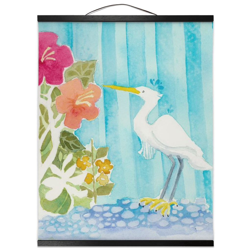 Snowy Egret Hanging Canvas Print