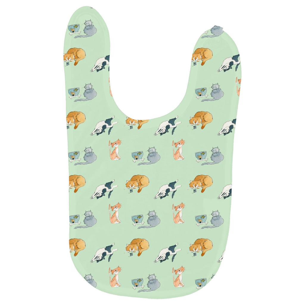 Cats Pattern Baby Bib (Green)