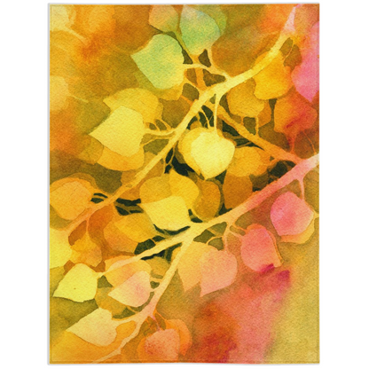 Golden Aspen Leaves Minky Blankets