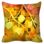Golden Aspen Leaves Outdoor Pillow
