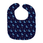 Simple Dog and Bone Pattern Baby Bib -(Dark Blue)