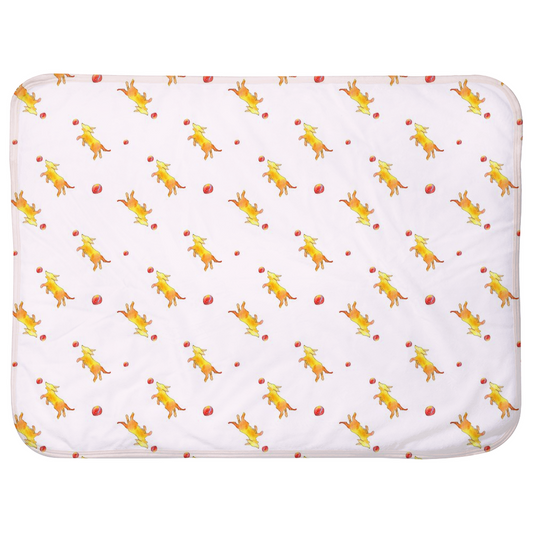 Playful Puppy Pattern Baby Sherpa Blanket (Pink)