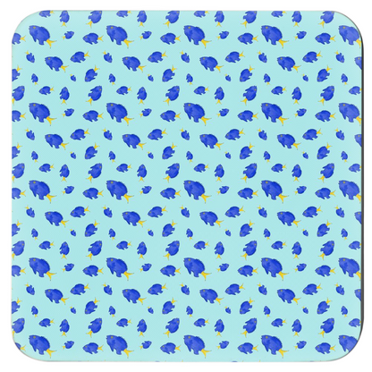 Yellowtail Fish Pattern Coasters