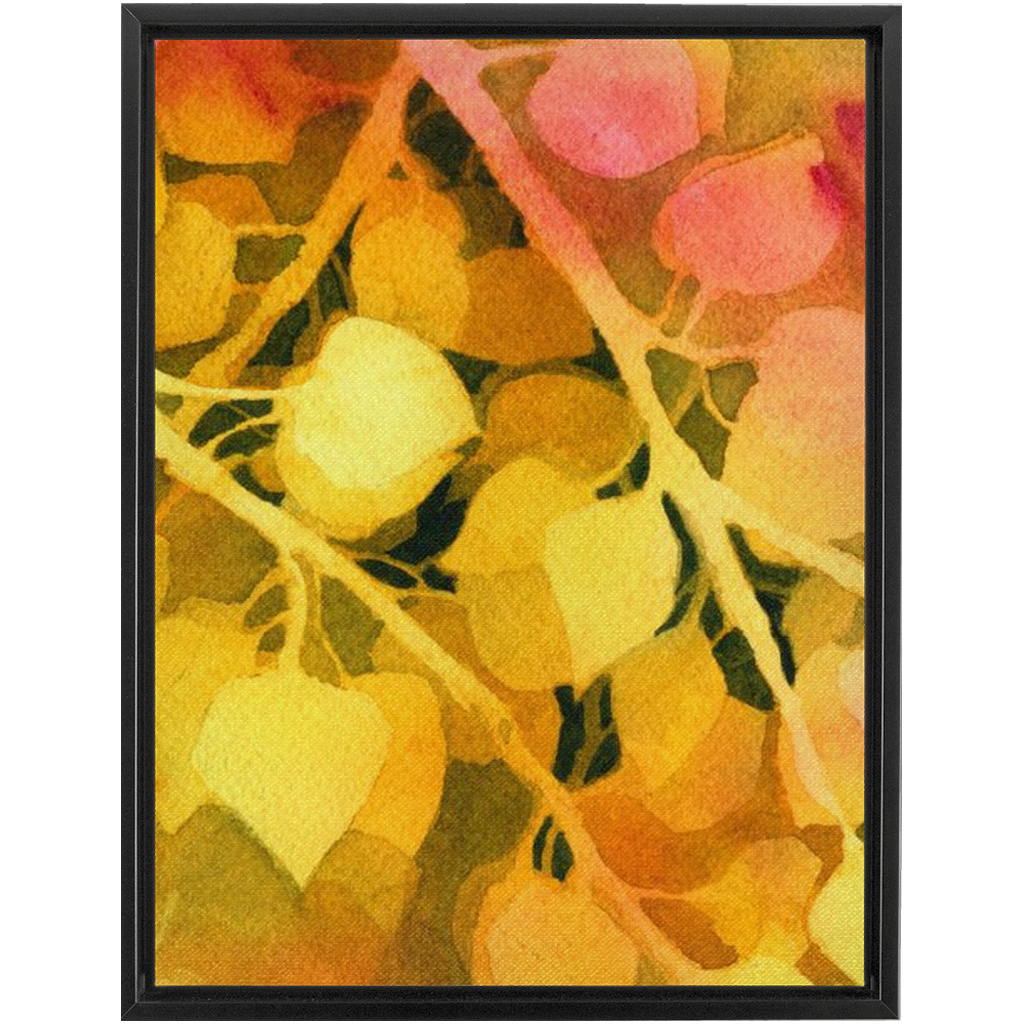 Golden Aspen Framed Traditional Stretched Canvas