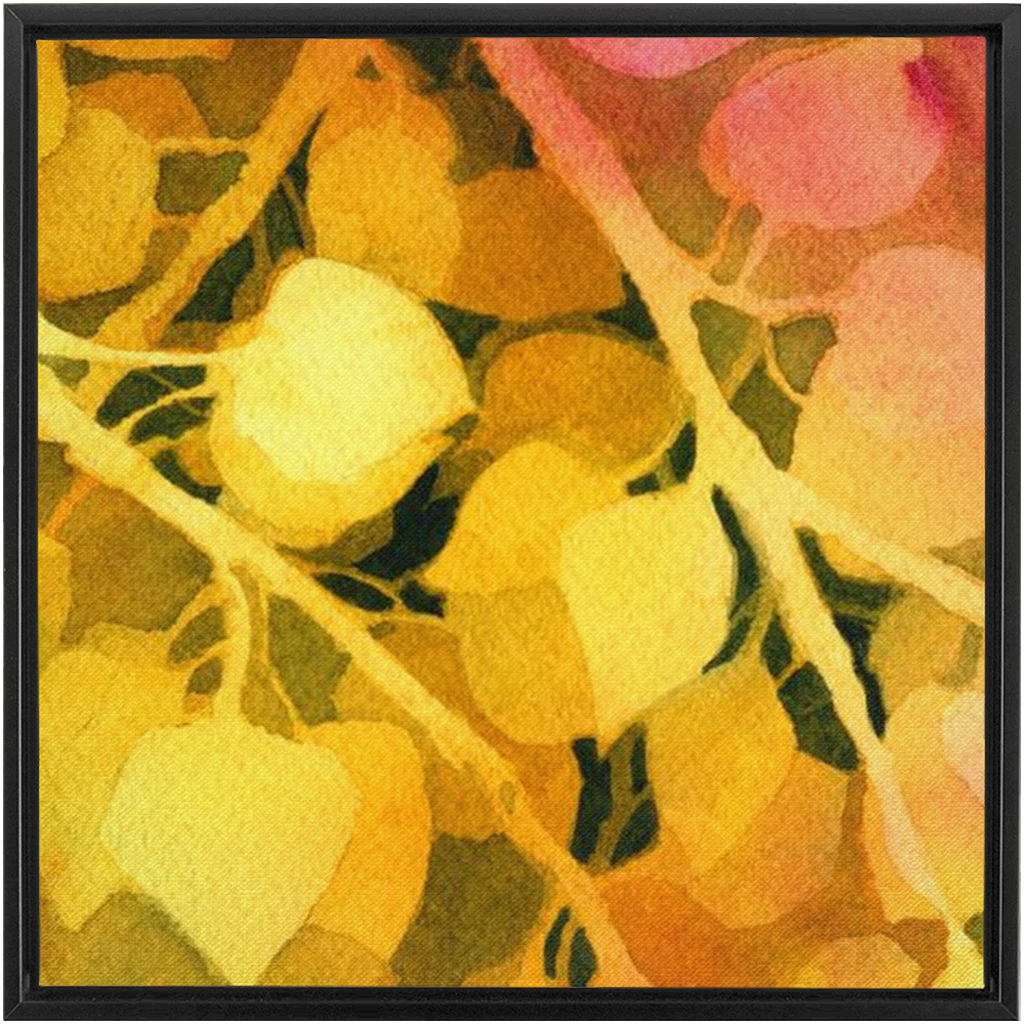 Golden Aspen Framed Traditional Stretched Canvas