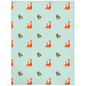 Fox and Trees  Pattern Minky Blanket (green)