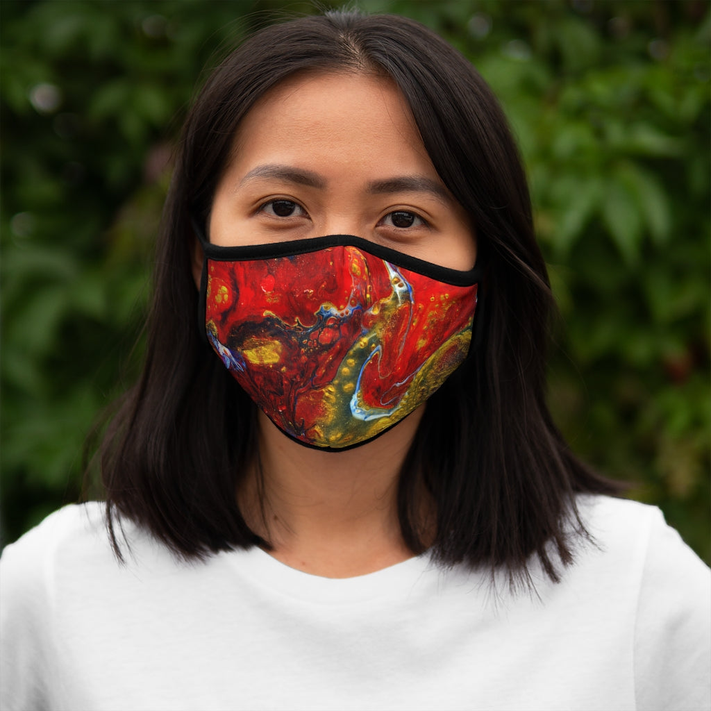 Lava Flow Fitted Polyester Face Mask