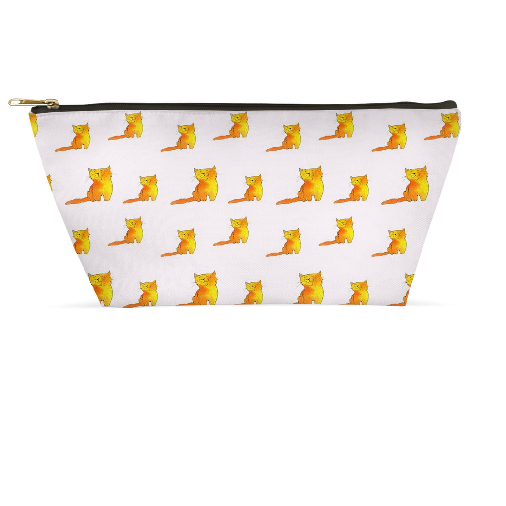 Happy Cat Pattern Accessory Pouch (Pink)
