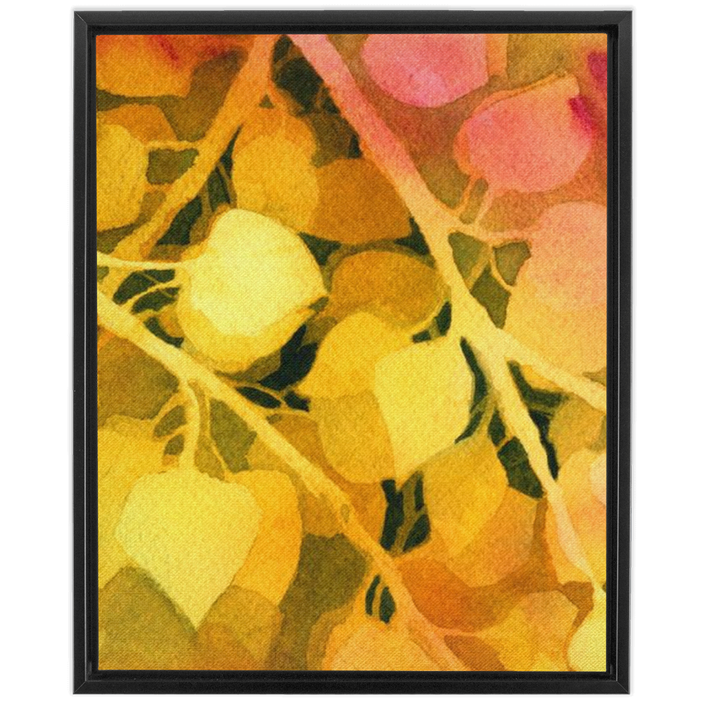 Golden Aspen Framed Traditional Stretched Canvas