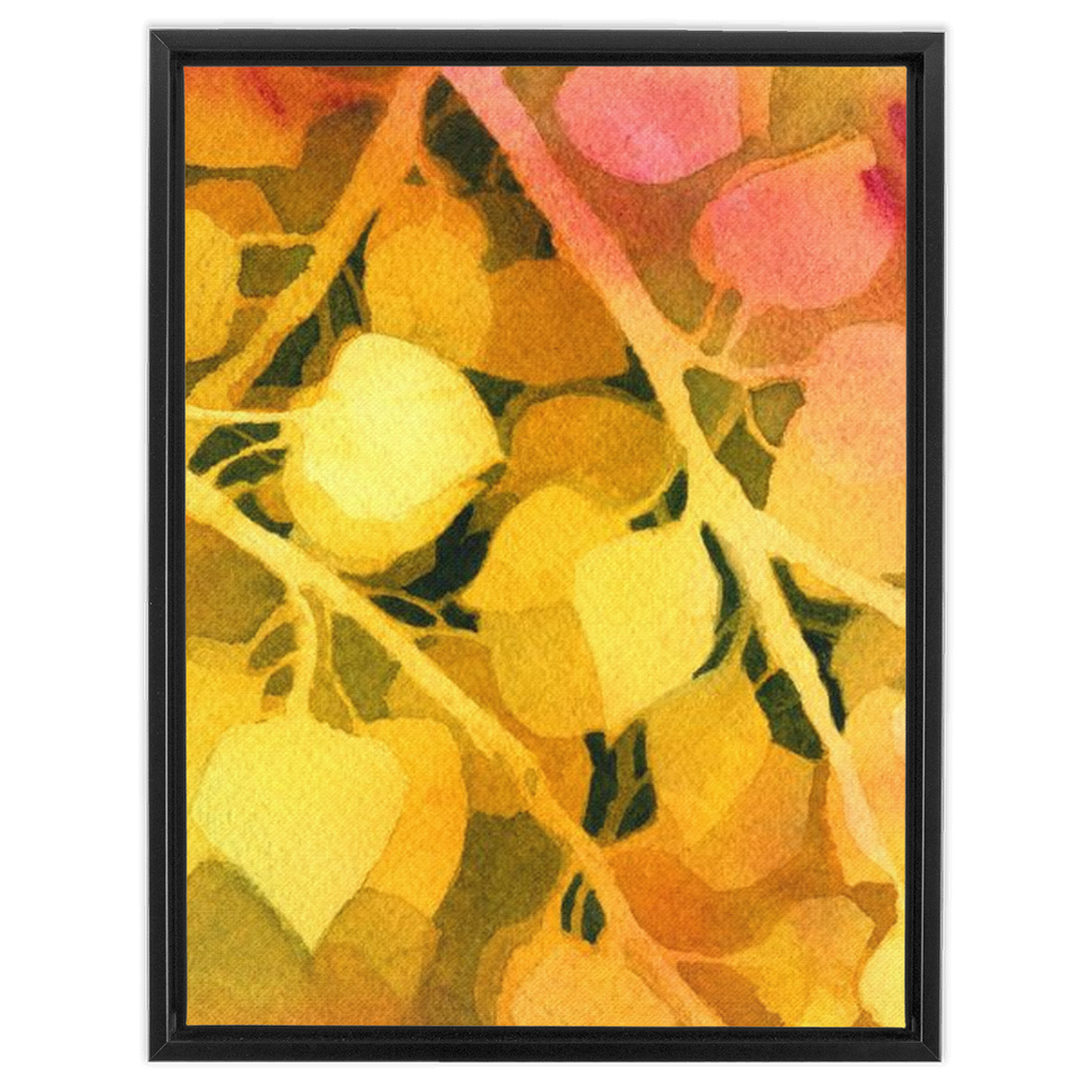 Golden Aspen Framed Traditional Stretched Canvas