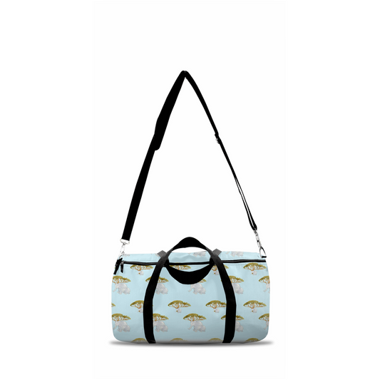 Elephant and Trees Pattern Duffle Bag (Blue)