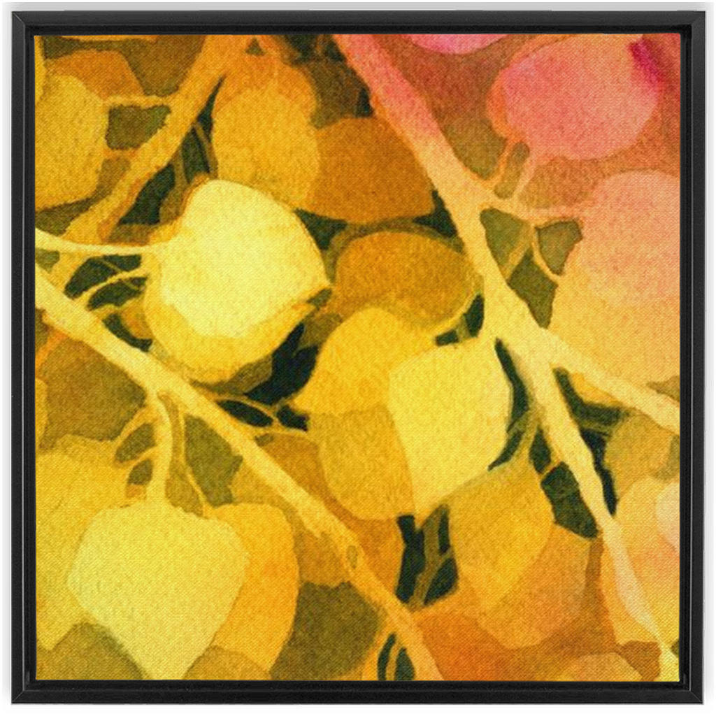 Golden Aspen Framed Traditional Stretched Canvas