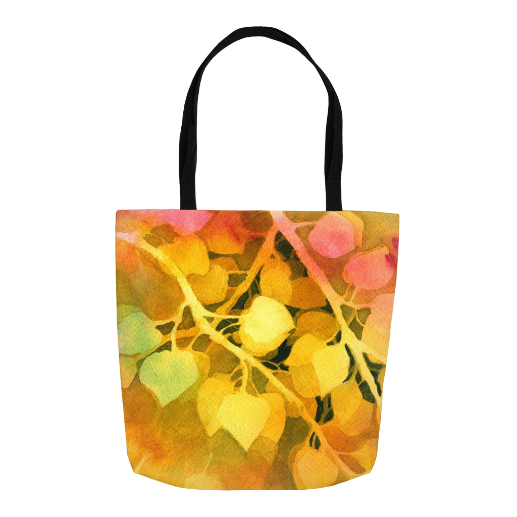 Golden Aspen Leaves Tote Bag
