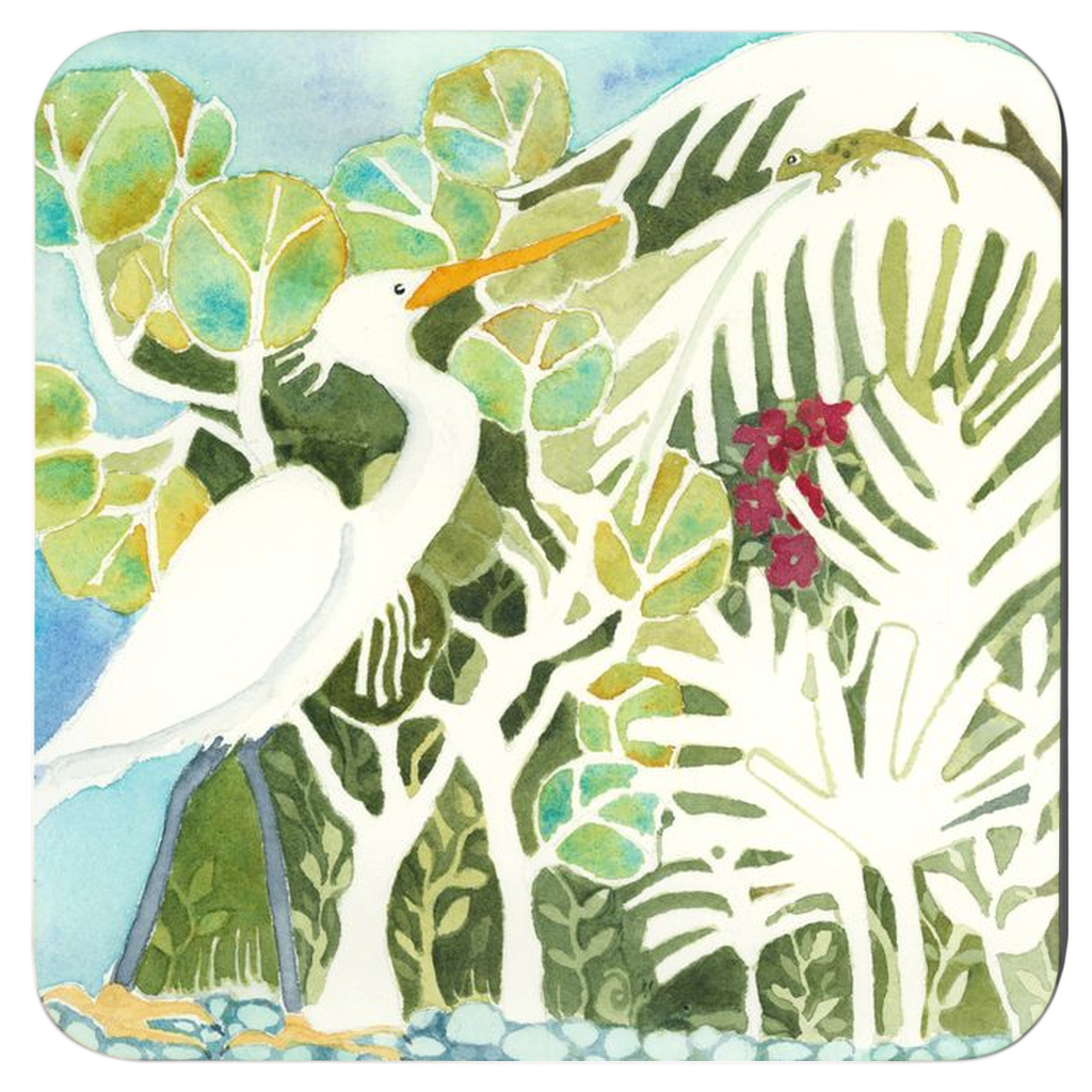 Snowy Egret Set of Coasters