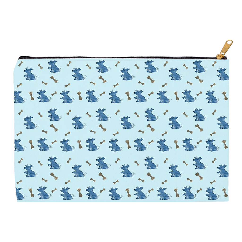 Simple Dog and Bone Pattern Accessory Pouch (Blue)