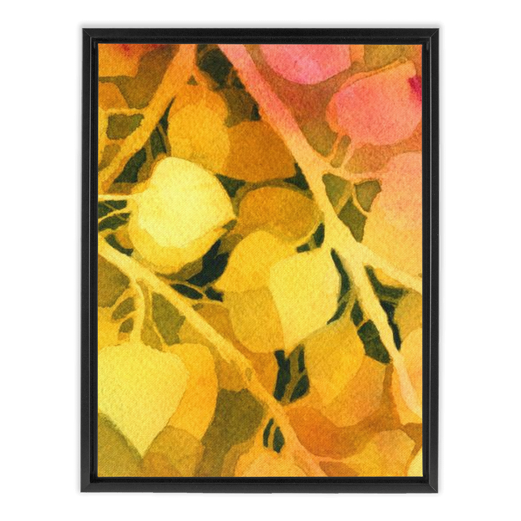 Golden Aspen Framed Traditional Stretched Canvas