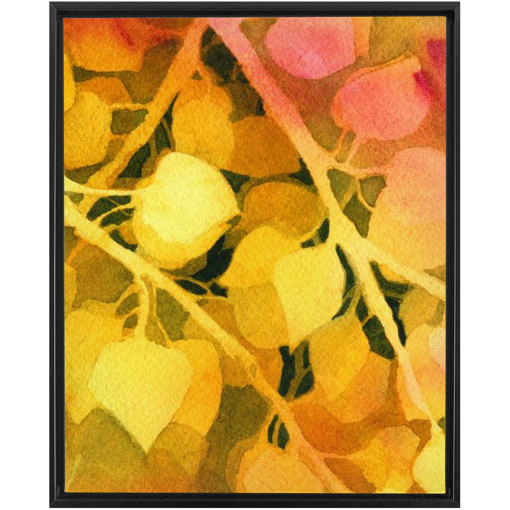 Golden Aspen Framed Traditional Stretched Canvas