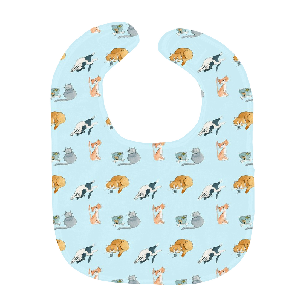 Cats Pattern Baby Bib -(Blue)