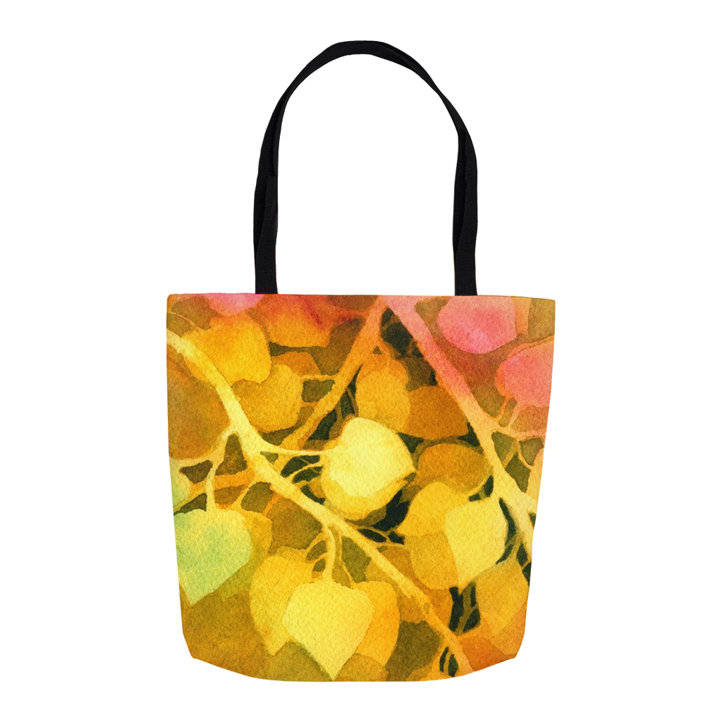 Golden Aspen Leaves Tote Bag