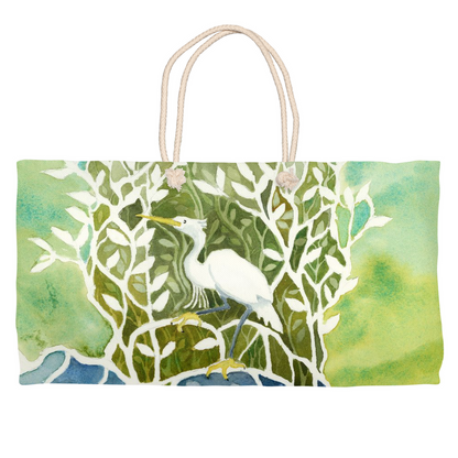 Snowy Egret Mangrove Weekender Tote