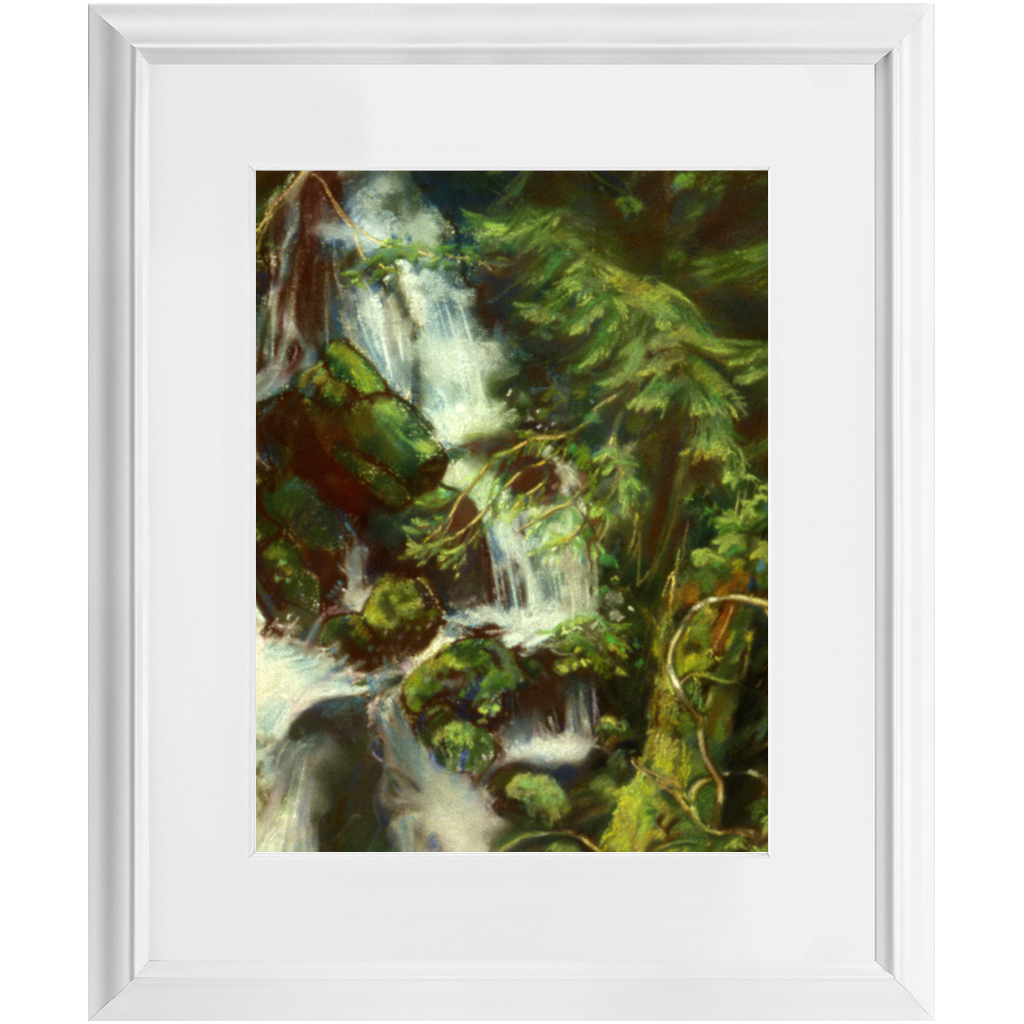 Forest Waterfall Framed Print