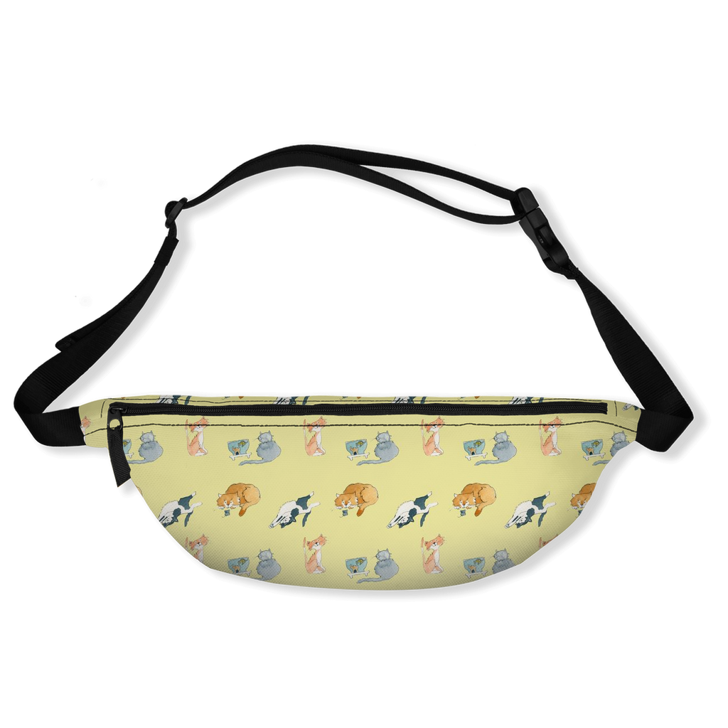 Cats Pattern Fanny Pack (Yellow)