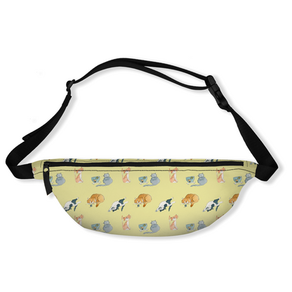 Cats Pattern Fanny Pack (Yellow)