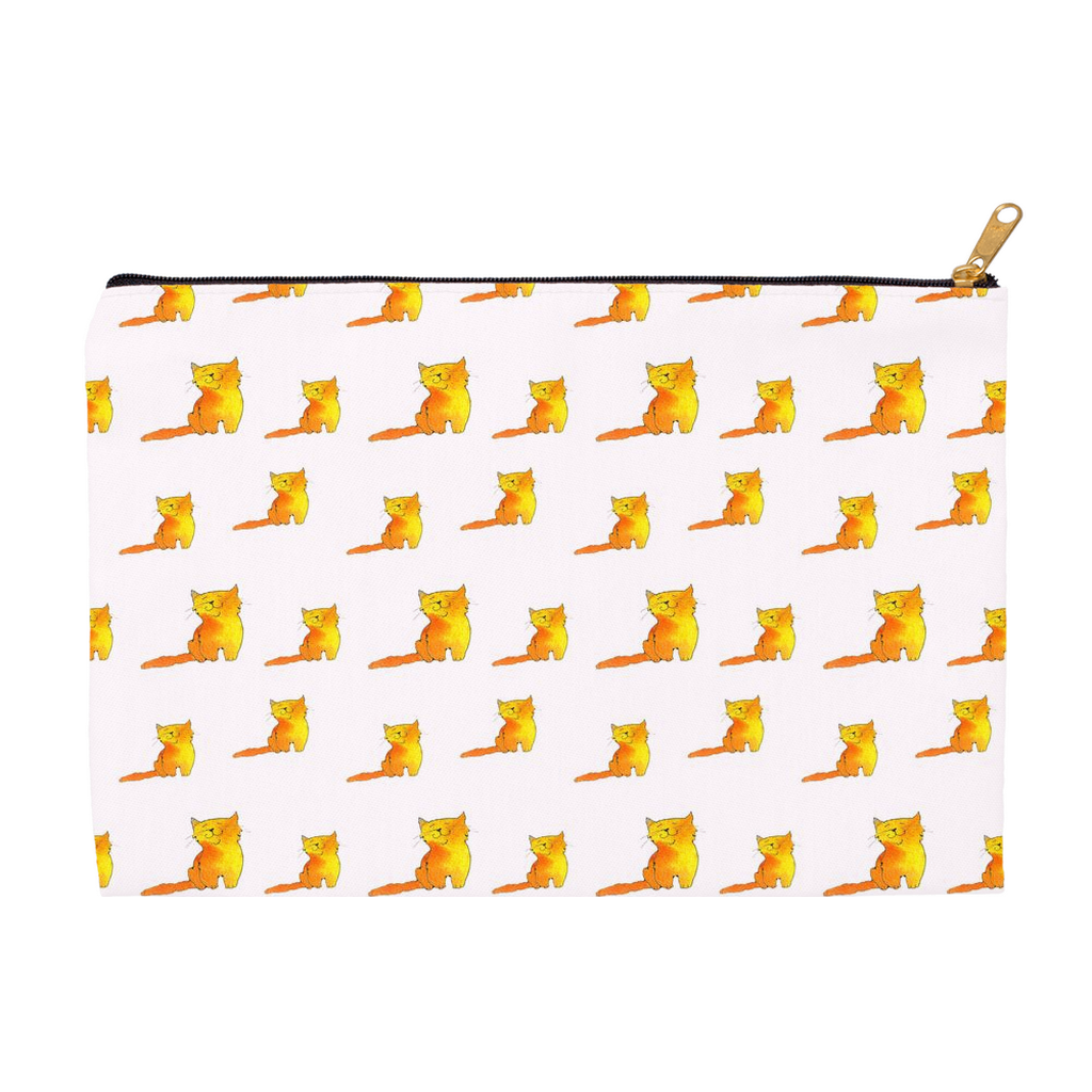Happy Cat Pattern Accessory Pouch (Pink)