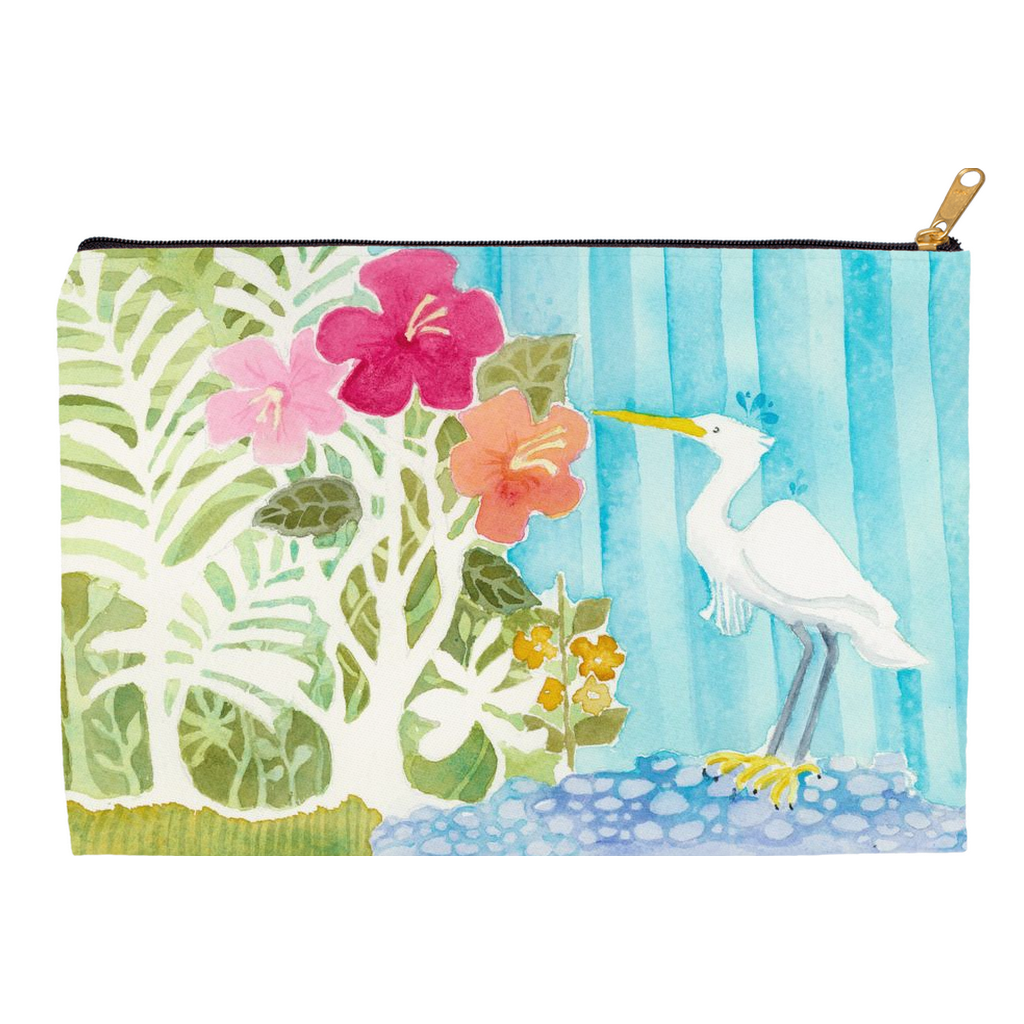 Snowy Egret Accessory Pouch