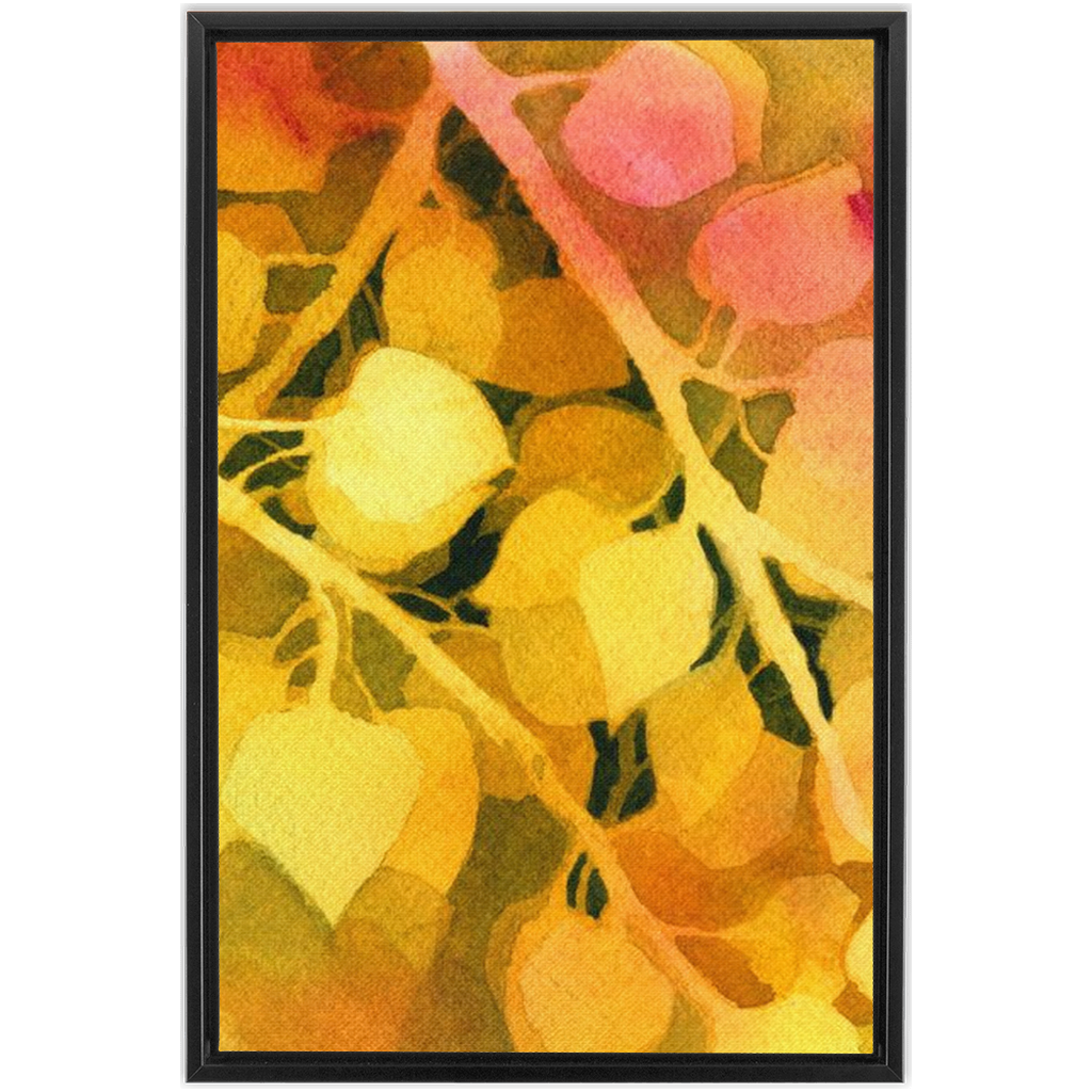 Golden Aspen Framed Traditional Stretched Canvas