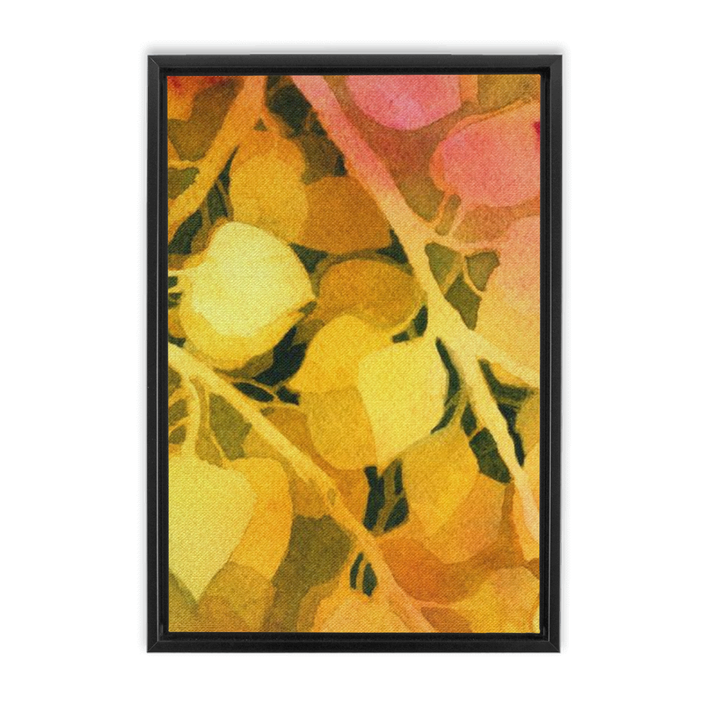 Golden Aspen Framed Traditional Stretched Canvas