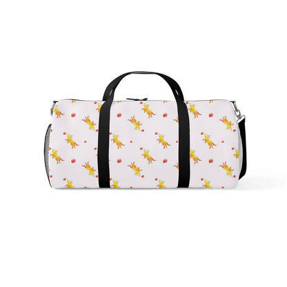 Playful Puppy Pattern Duffle Bag (Pink)