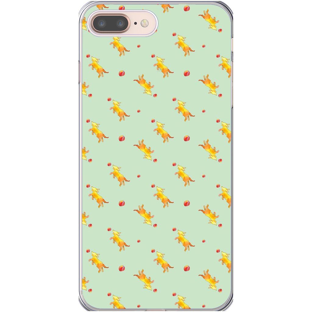 Playful Puppy  Pattern  iPhone Case (Green)