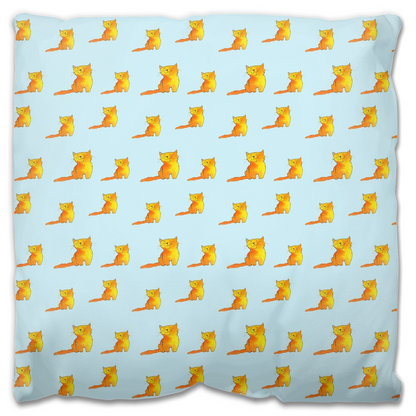 Happy Cat Pattern Outdoor Pillow (Blue)