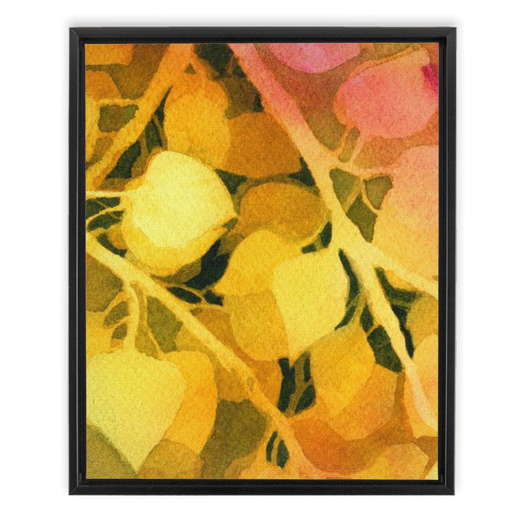 Golden Aspen Framed Traditional Stretched Canvas